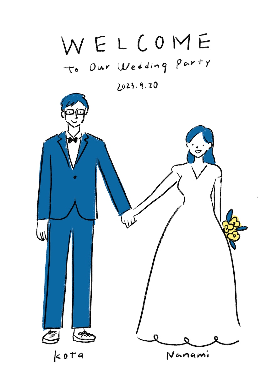 ほっこり似顔絵のウェルカムボード作ります お二人の雰囲気が伝わるウェルカムボードを作りませんか？ イメージ1