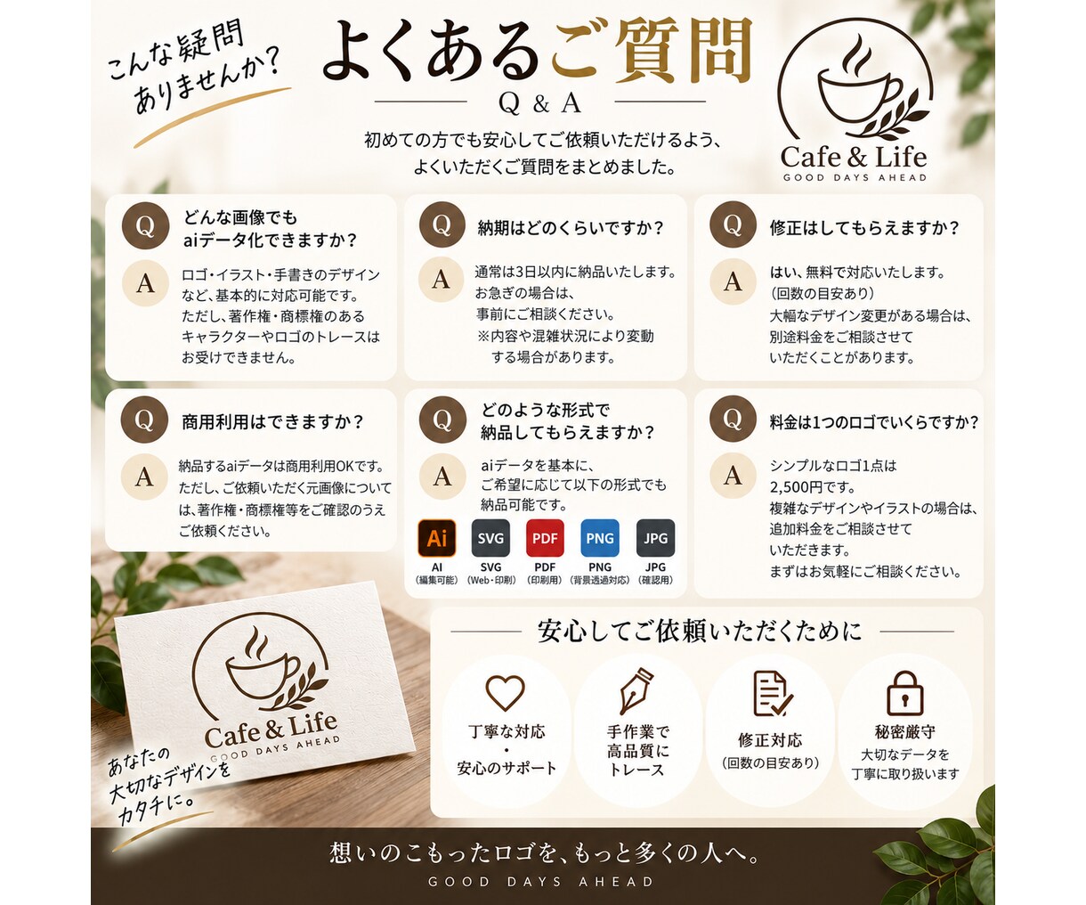 AI生成ロゴ・画像をトレースし、aiデータ化します Illustratorで綺麗なベクターデータに描き起こします イメージ4