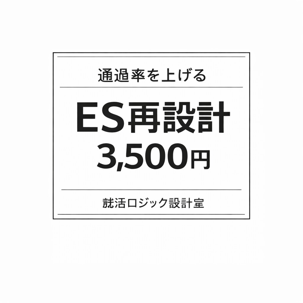 ESを論理構造から再設計「先着20名限定」します 通過率を高める本格再構築で一段階上のESへ イメージ1
