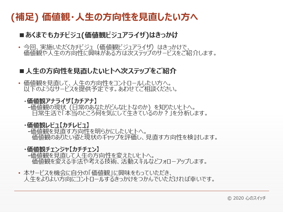 価値観をビジュアライズ化【カチビジュ】します 人生をよりよいものにしたいor人生の方向性に悩んでいる方へ イメージ4