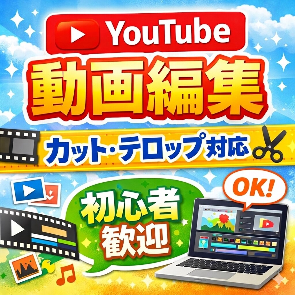 YouTube・SNS動画編集｜テロップ対応します 動画編集が大変な方へ｜編集お任せください！見やすく編集します イメージ1