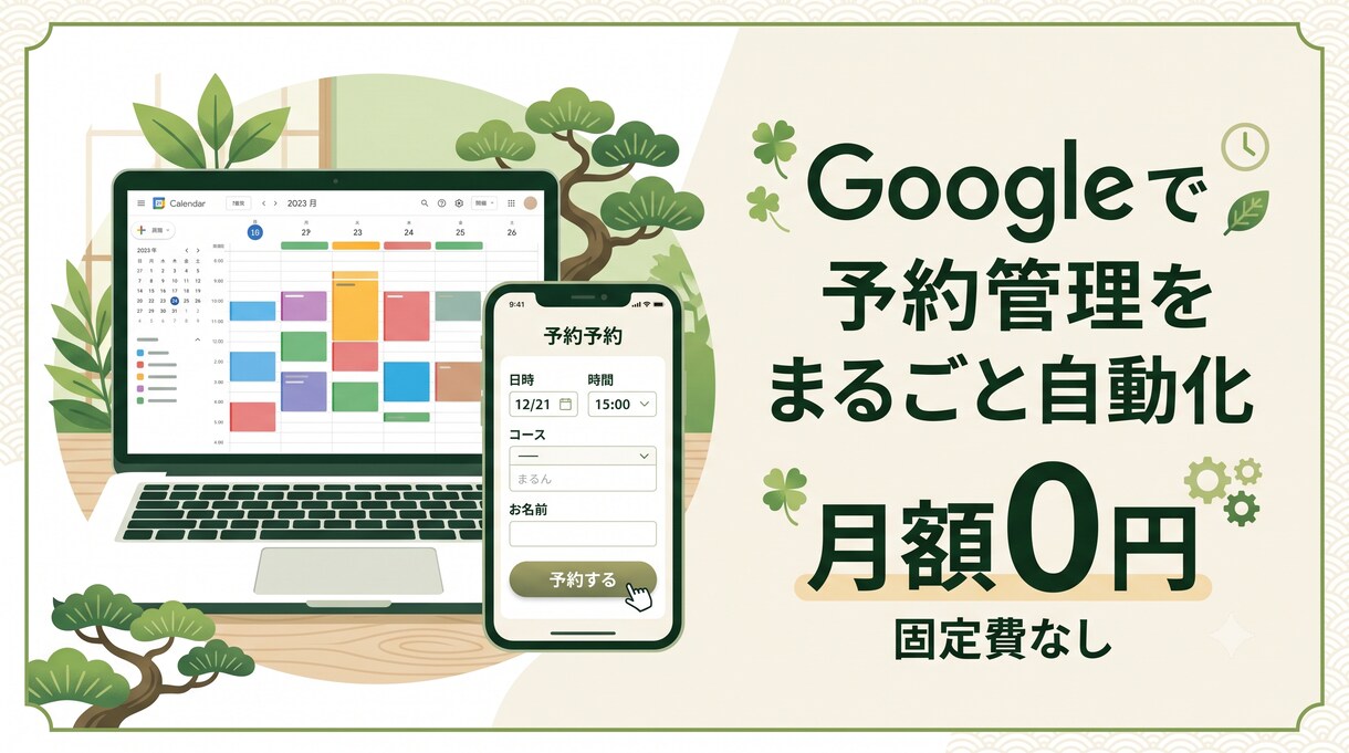 月額0円｜Google予約管理システム作成します 予約対応の手間を、Googleの仕組みだけで丸ごと減らします イメージ1