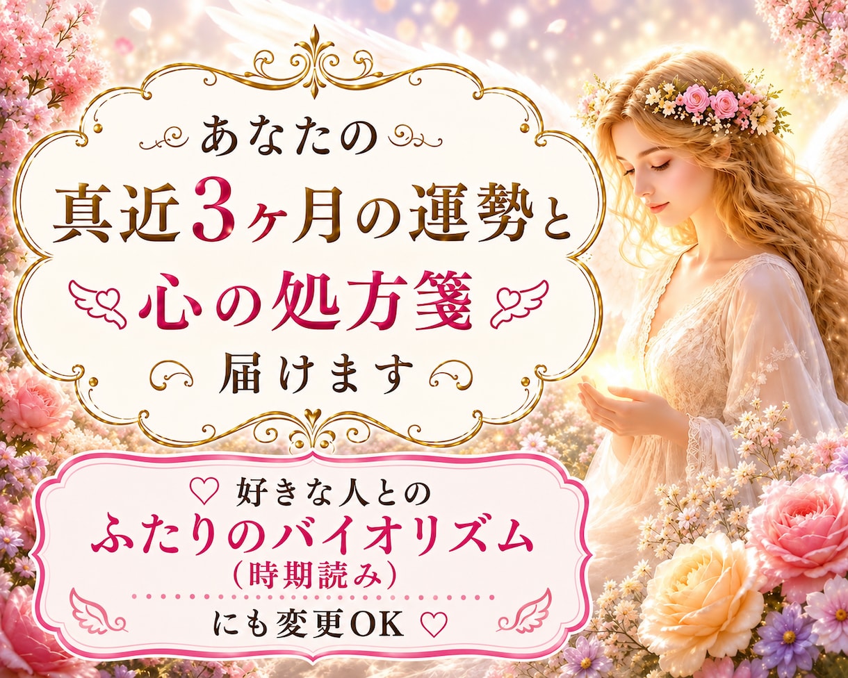 3ヶ月の運勢3テーマまで&心の処方箋 ໒꒱届けます 開運アドバイスとオラクル付☆好きな人との時期読みに変更OK♡ イメージ4