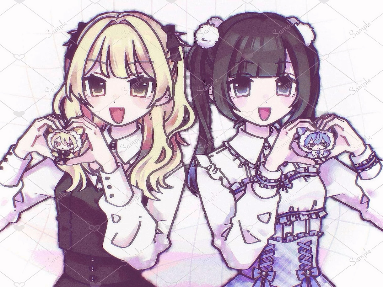 簡易コテ同イラスト描きます ぬいプリ風！構図はサンプルイラストのもので固定です イメージ1