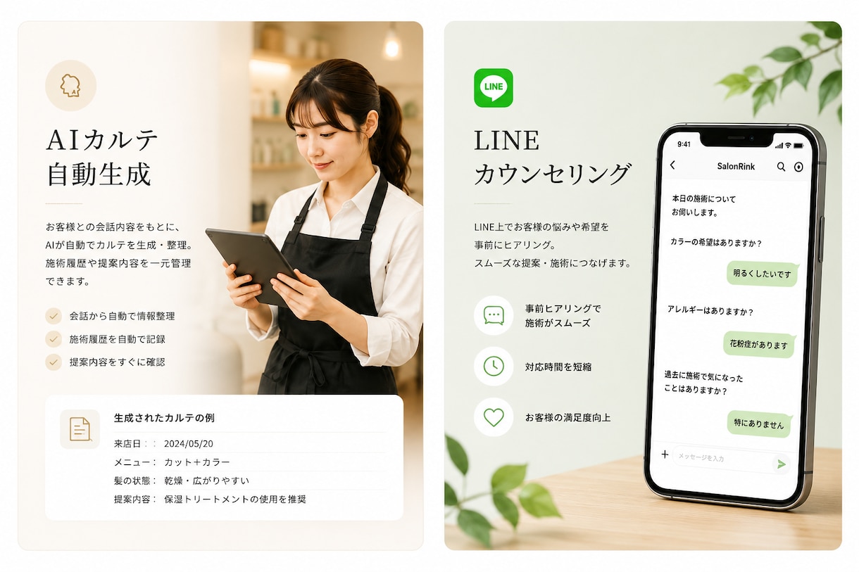 美容室サロンの予約と顧客管理を仕組み化します 予約のダブルブッキングとカルテ管理手間をゼロにLINEで完結 イメージ6
