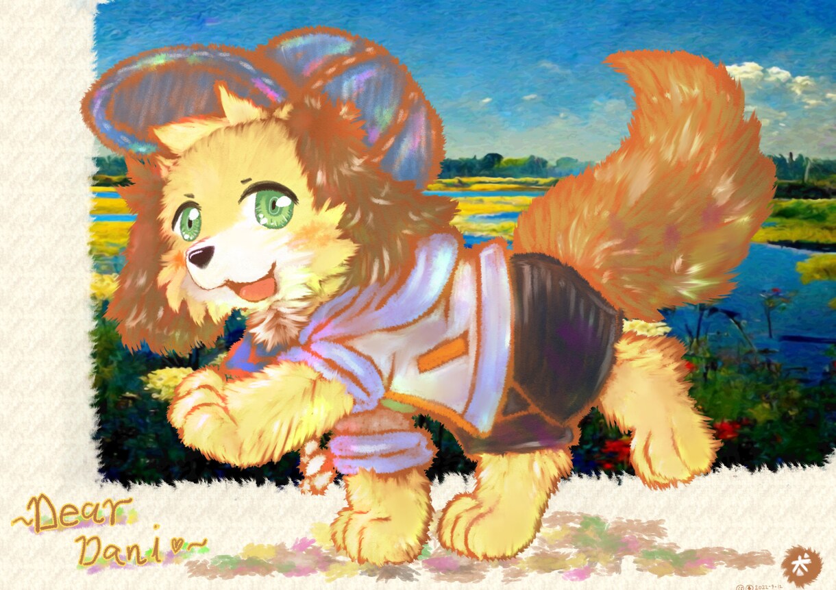 動物キャラ(ケモノ)の絵本風イラストを描きます 線画なしのもふもふタッチです！ イメージ2