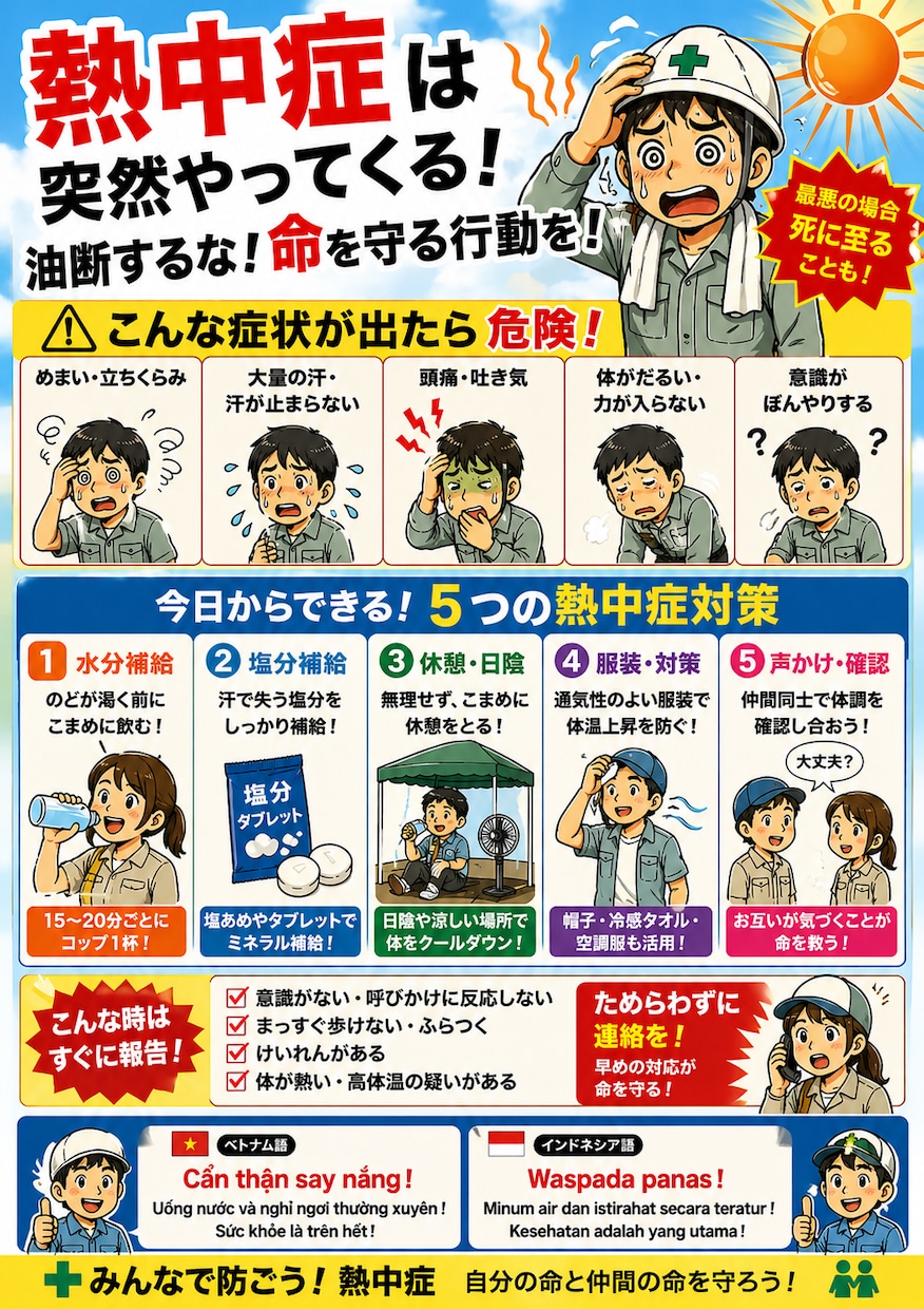 現場用｜熱中症対策などいろいろなポスター作成します 現場用ポスターいろいろと作りますよ イメージ2