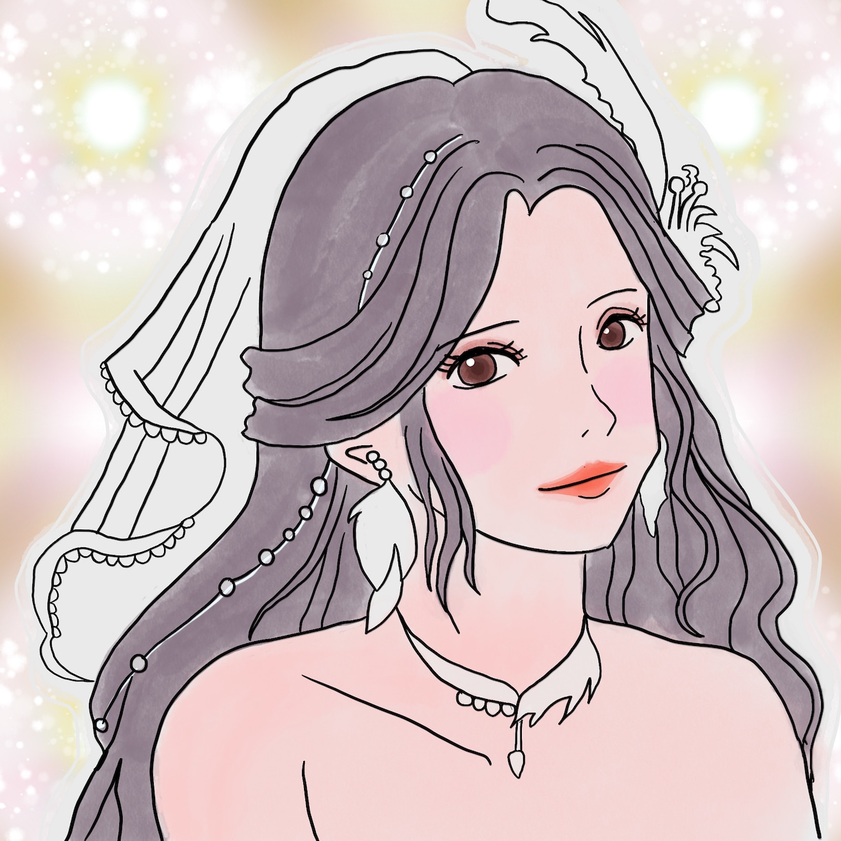 水彩風女性的なイラスト描きます ファッションドリーマーみたいなものをモデルにします イメージ1