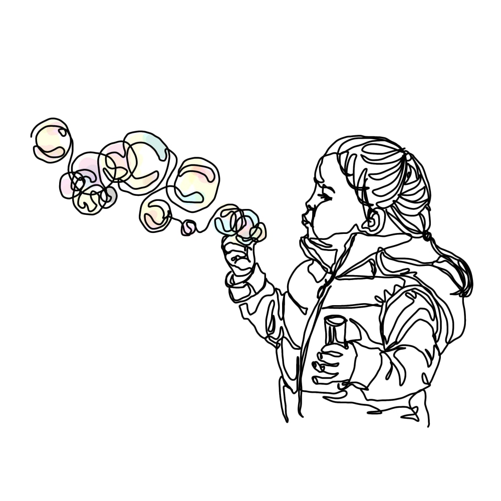 写真から一筆書きの似顔絵・家族絵を作成します 描く人数の指定なく一律料金で承ります。贈り物にも◎ イメージ3
