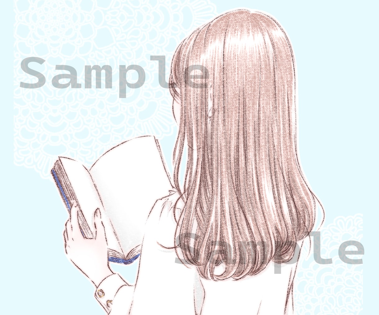 ふわっとやさしい好印象の後ろ姿イラストお描きします 女性に人気♪SNSやブログアイコン等におすすめです！ イメージ3
