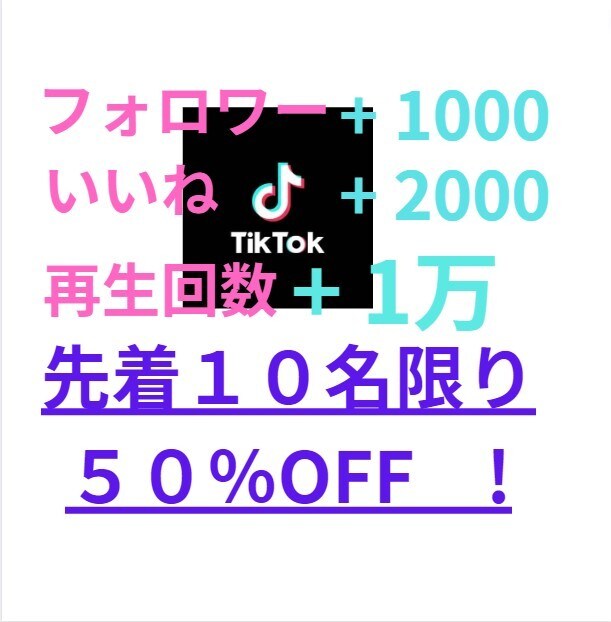 あなたのTIKTOKアカウントを宣伝致します 【先着10名様限り】50%OFF！安心！安全！最低保証付き！ イメージ1