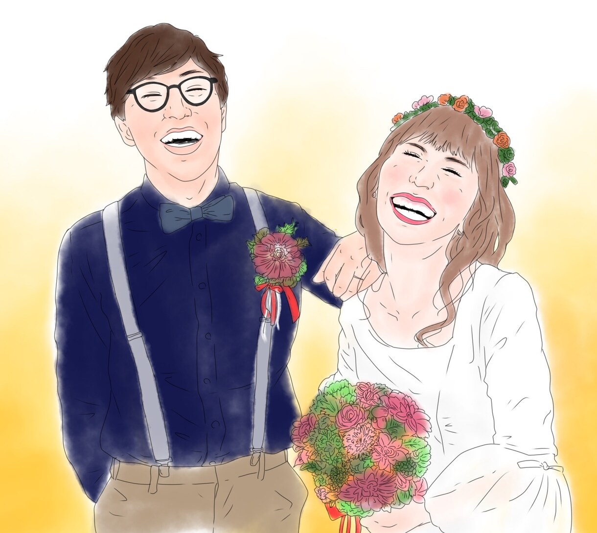 お写真そのまま！ポップでお洒落な似顔絵にします シンプルも細かく描き込むのもOK！まずはサンプルをチェック♬ イメージ3
