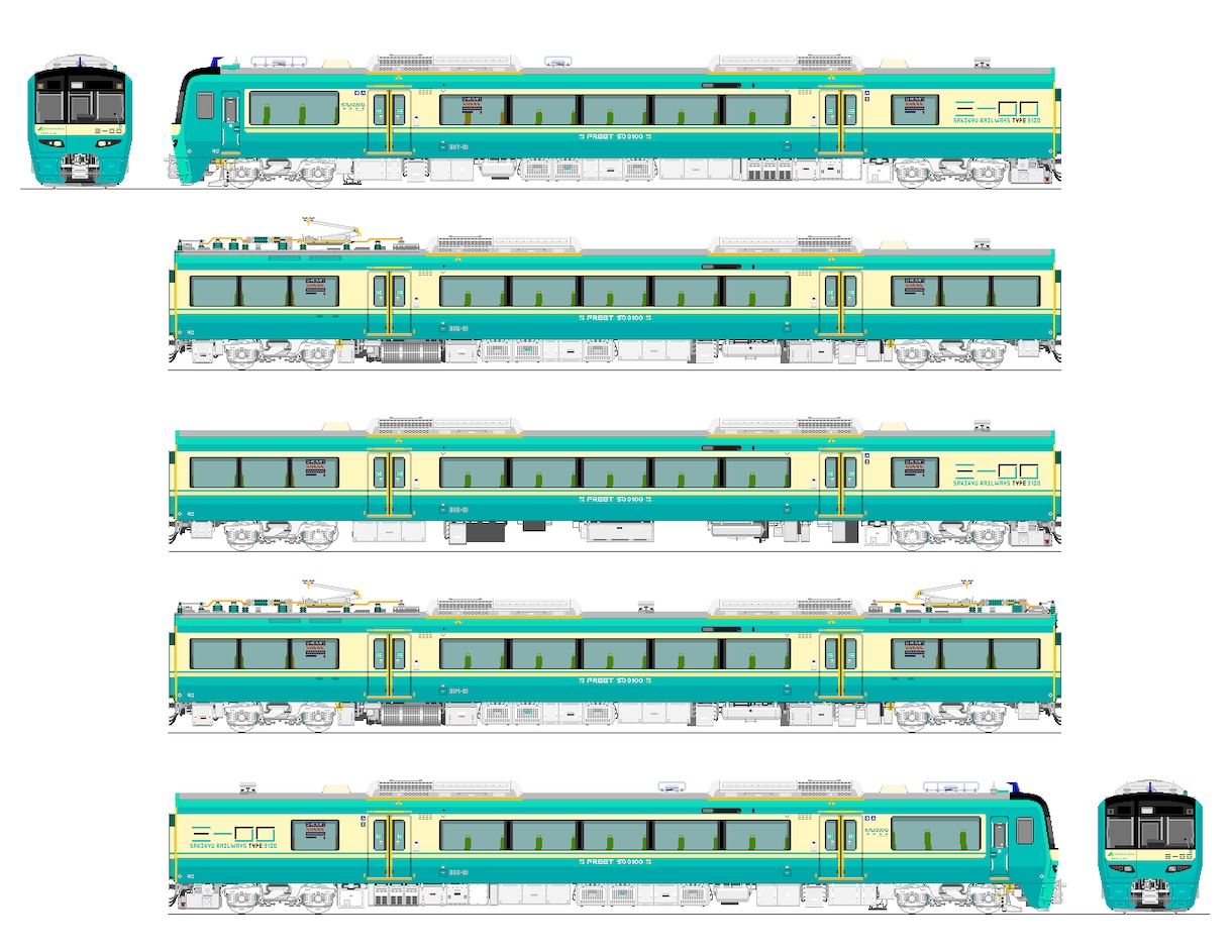架空鉄道の車両イラスト(前面・側面)を描きます 架空鉄道の車両のイラストを描きます イメージ4