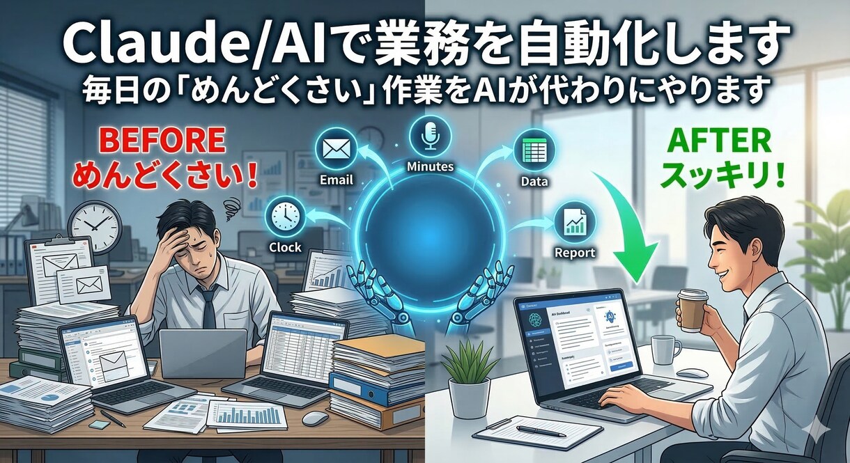 Claudeで業務を自動化するお手伝いをします 実装後も毎月改善が続く、専属のAI運用サポートです イメージ1