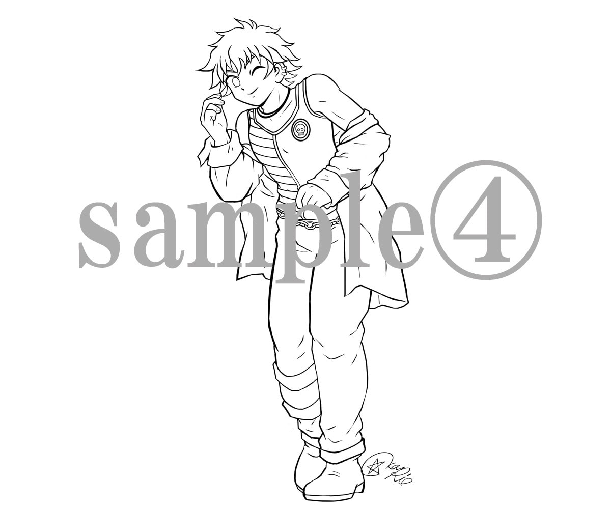 オリジナルキャラの線画を描きます 自分で塗るので色なしが良いという方にお勧め イメージ4