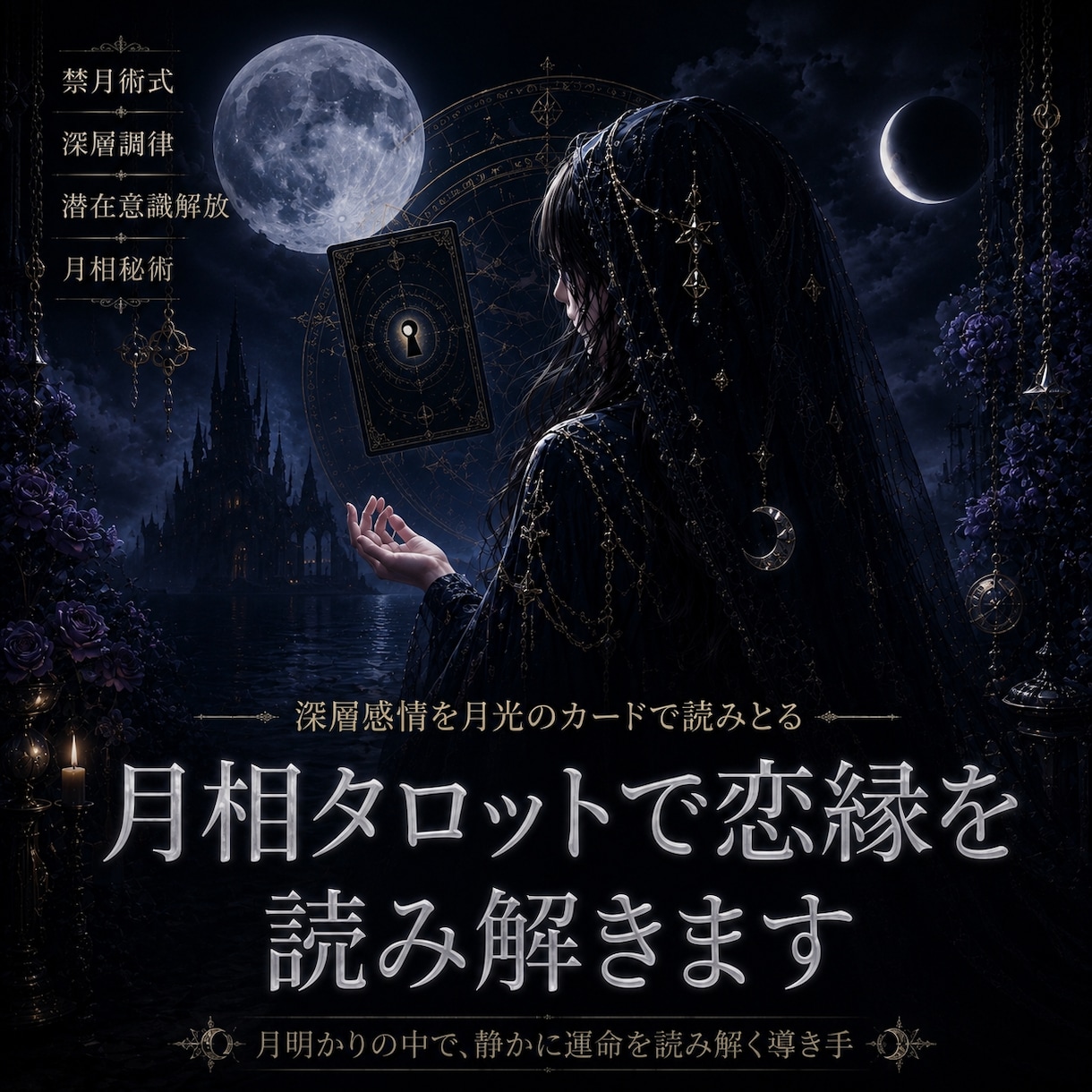 月相タロットで恋縁を読み解きます 深層感情を月光のカードで読みとる イメージ1