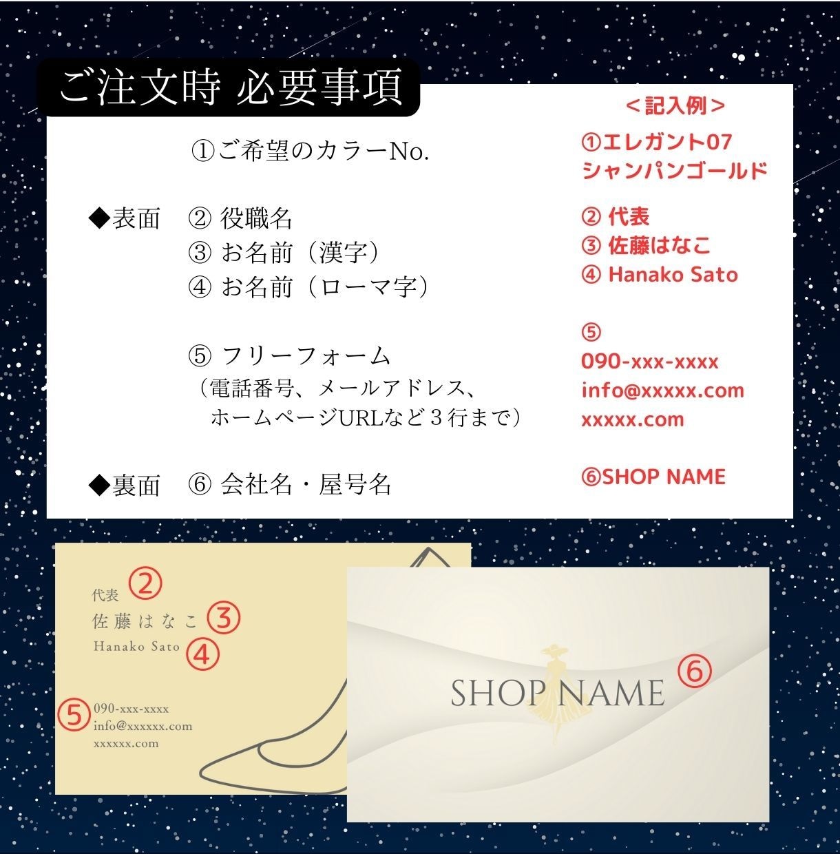 最短当日！名刺データを即納いたします 色を選んで、必要事項を送るだけで、インパクト大の名刺が完成！ イメージ5