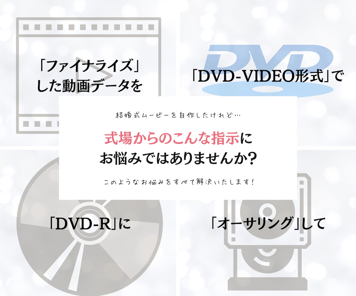 自作結婚式ムービーをDVD・Blu-rayにします DVD-R・作成費・配送料すべて込み♡自作の動画データにも！ イメージ2