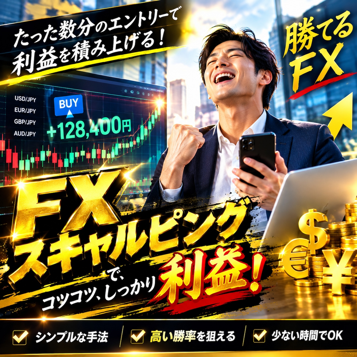 FX専業のスキャルピング簡単FX手法を公開します どうしても勝てない方へ！毎日実戦トレード！ 特典あり イメージ2