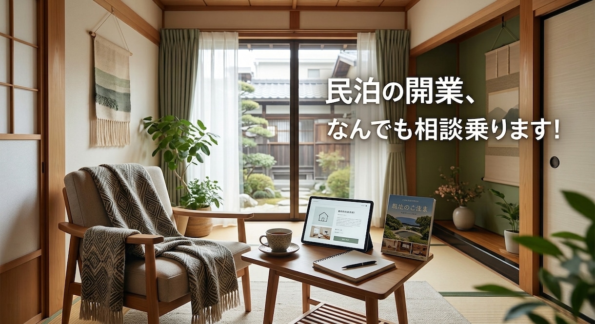 民泊開業から運営まで！実体験からサポートします 現役スーパーホストが民泊の悩みに相談乗ります イメージ1