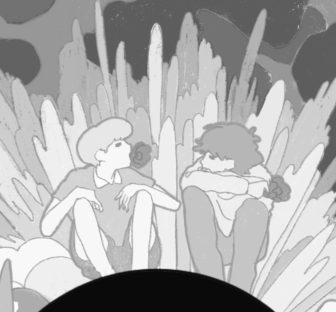 単色・線画イラスト。ペア絵、挿絵描きます 2人まで同一料金！シンプルでエモい単色線画イラストです♪ イメージ4
