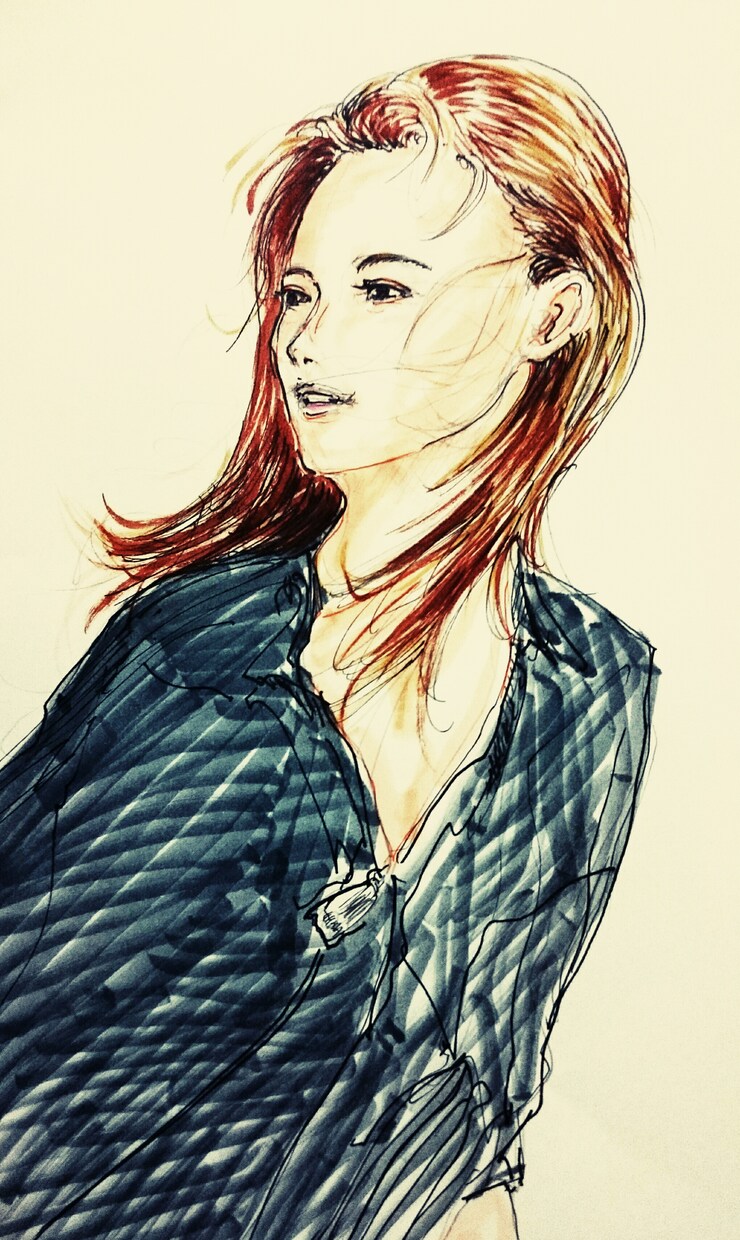 水着、ランジェリー、姿等の似顔絵描きます 写真よりも記念に絵で残しませんか？水着姿、裸身可能です。 イメージ2