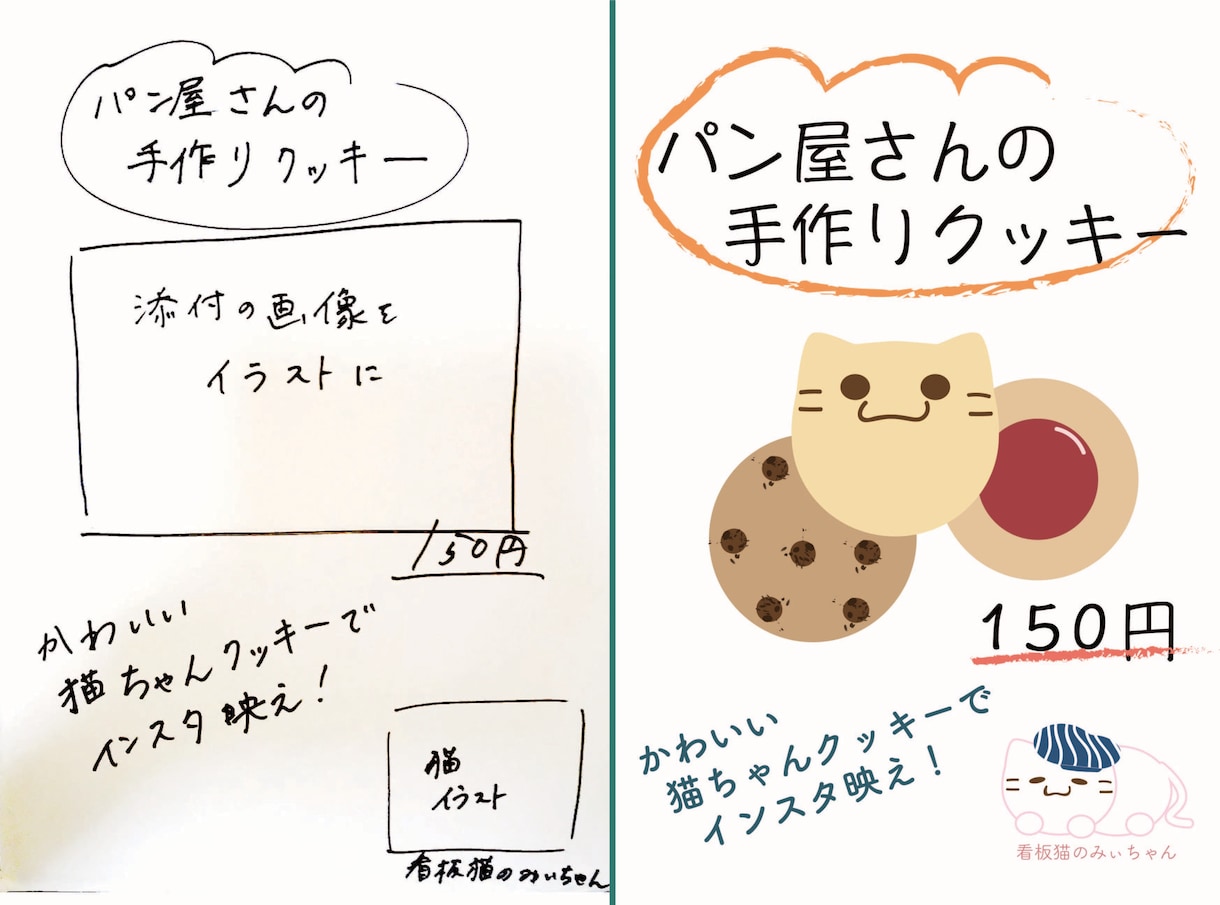 手書きの下絵をデジタルで清書いたします 安価で綺麗なPOPに！Let's販売促進！！ イメージ1