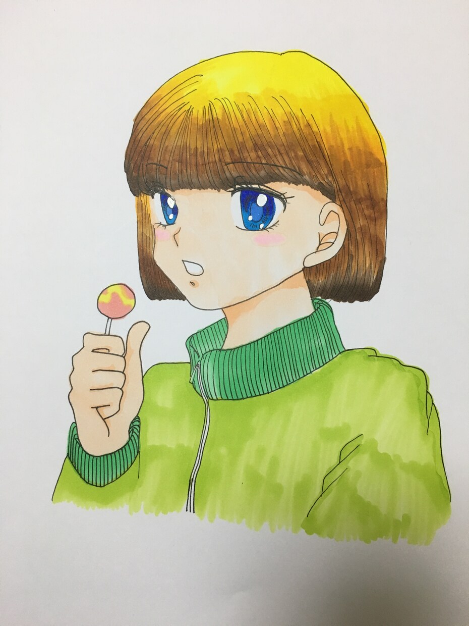 額装した記念日の似顔絵イラスト作成します 紙に画材で描いたオンリーワンのイラストを記念品に イメージ1