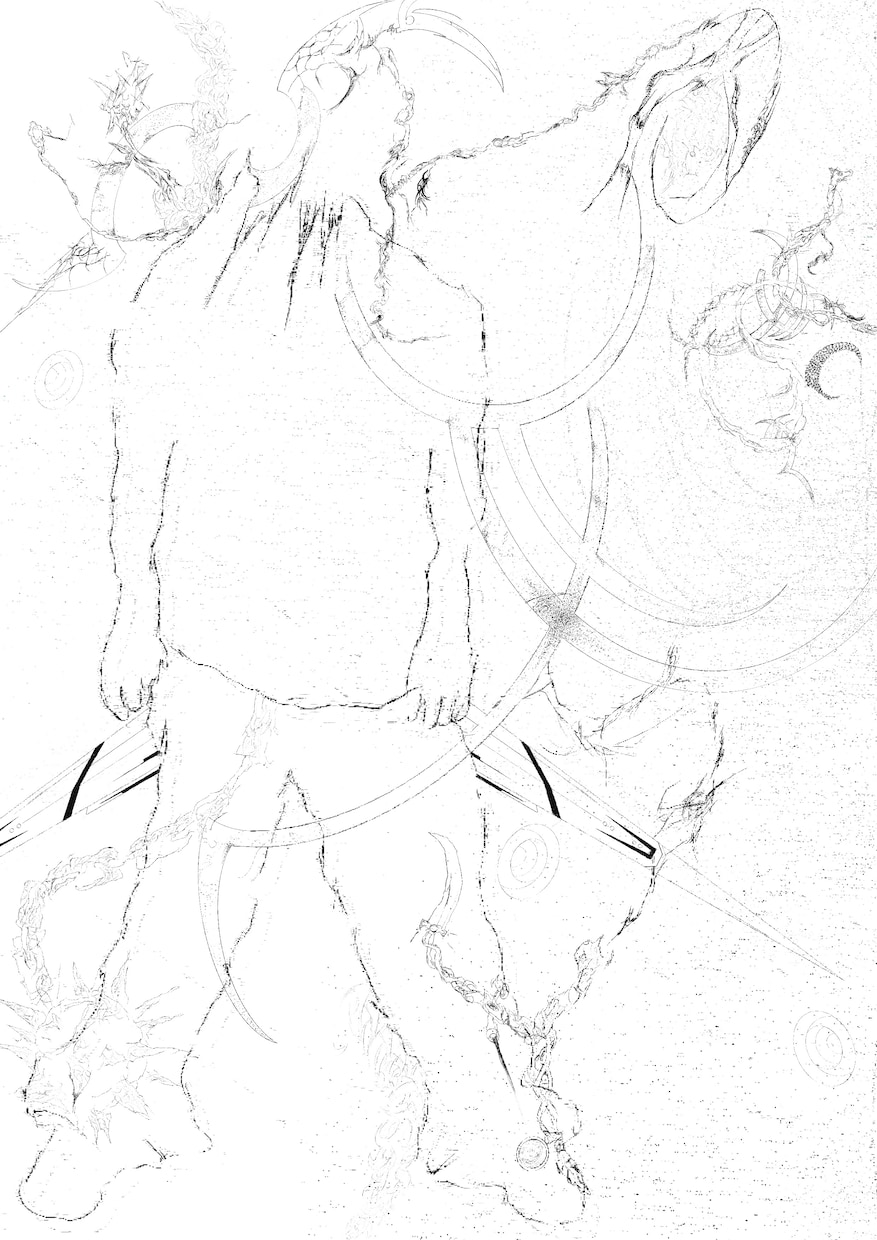 グラフィックやタトゥーを合わせて感じのイラストます 個性的なイラストを求めている人サンダルが欲しい人 イメージ7