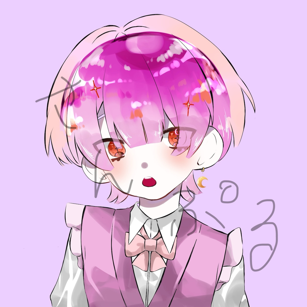 ゆめかわで透明のあるSNSアイコンをお描きします キャンディのようなツヤ感のイラスト作成 イメージ1