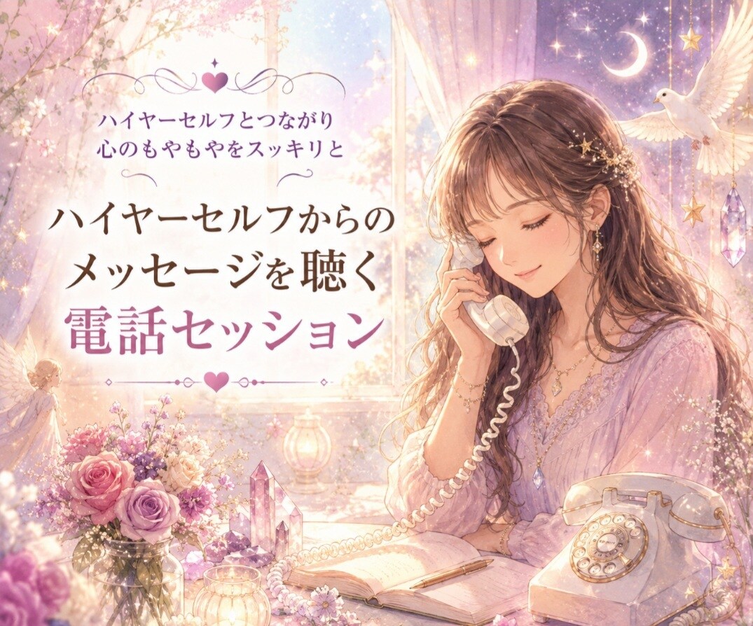 ハイヤーセルフからのメッセージを電話でお伝えします お話を聴きながら今のあなたに必要な言葉を受け取ります イメージ1