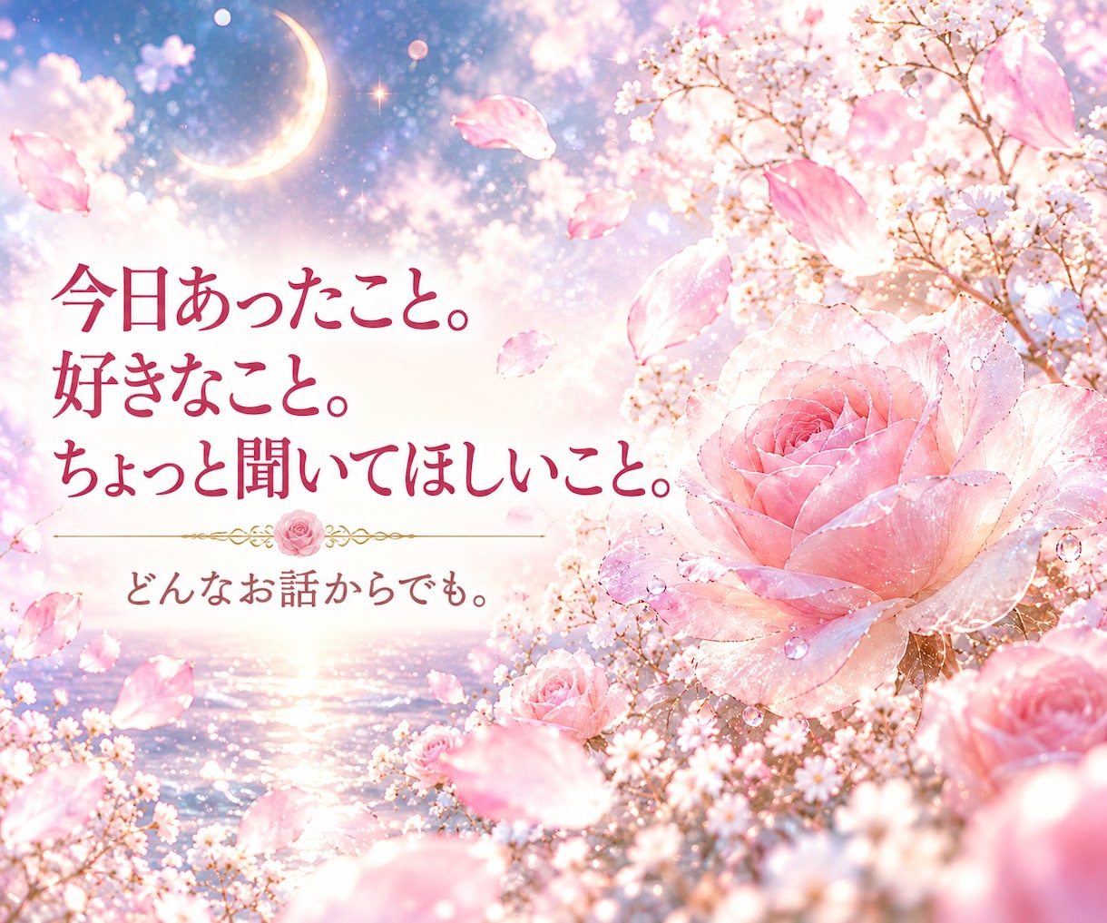 気軽な雑談・話し相手になります 話題がなくても大丈夫。なんとなく話したいときに｡:.ﾟஐ⋆* イメージ3