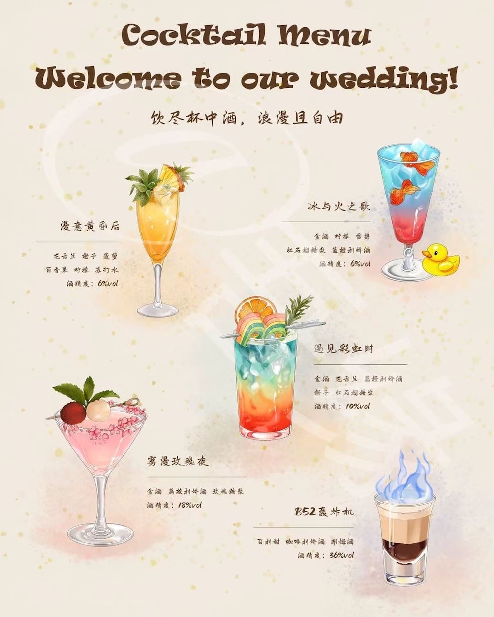 お二人らしい結婚式ウェルカムボードを制作します ドリンクメニューなども制作可能です イメージ1
