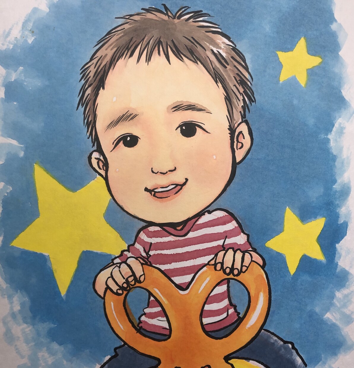 手描き水彩の似顔絵お書きします 優しい水彩の色合いを活かした、穏やかな思い出を色紙に。 イメージ3