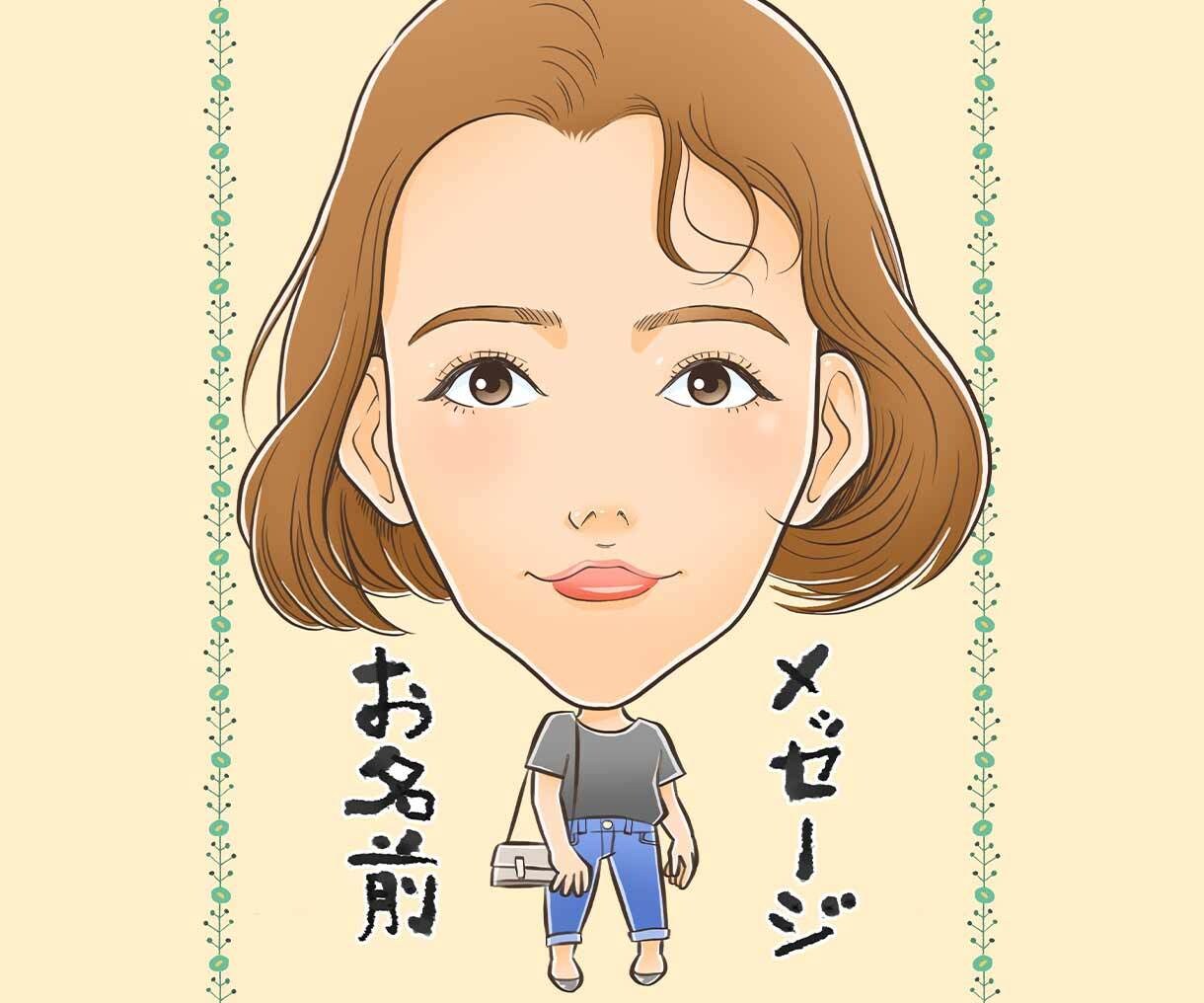リアル目な絵柄の楽しい似顔絵を描きます 文字入れ・背景付き(無料)であなただけの貴重な似顔絵 イメージ3