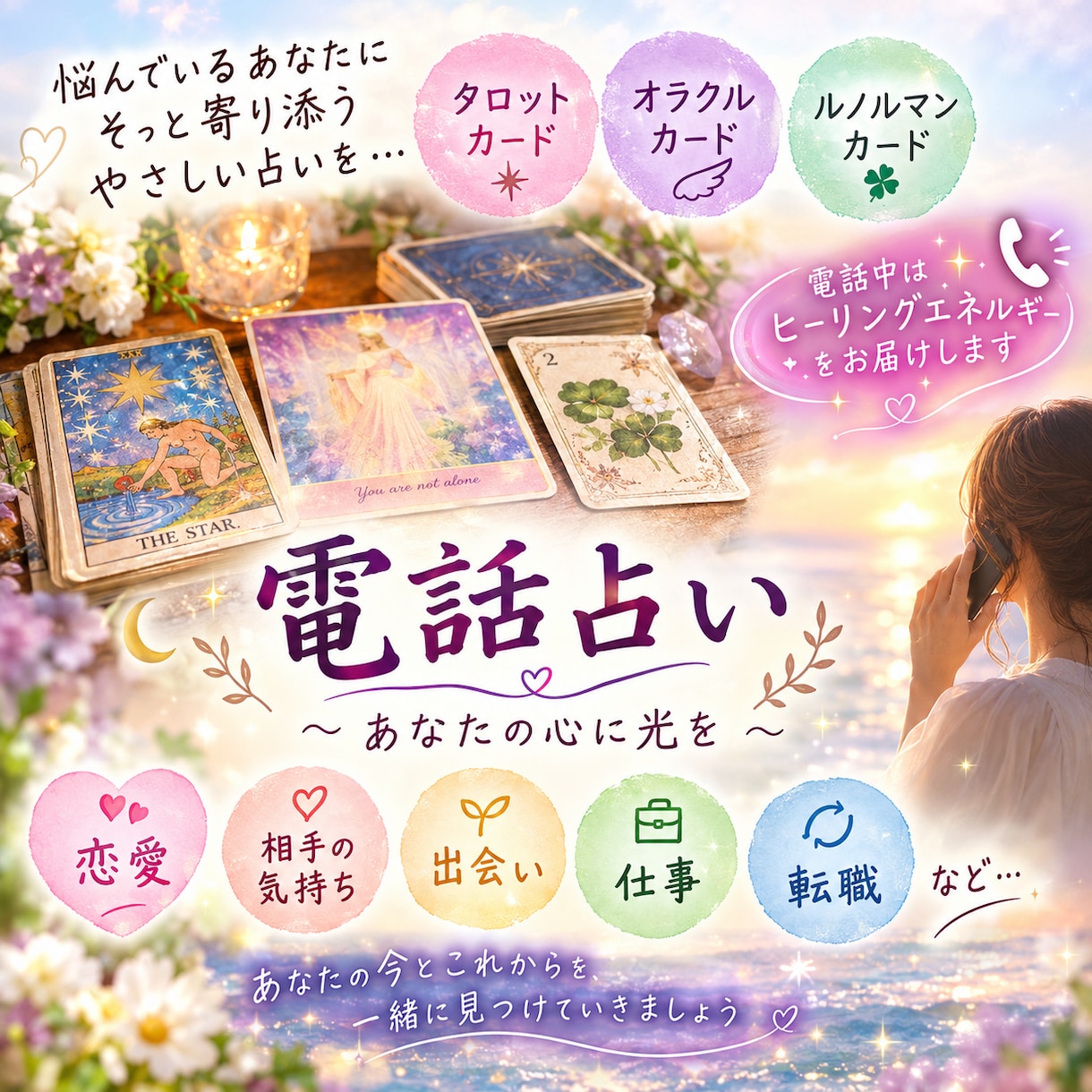 チャネリング✖️タロット⭐︎恋愛などお悩み占います 出会い時期/相手の気持ち/転職など イメージ2