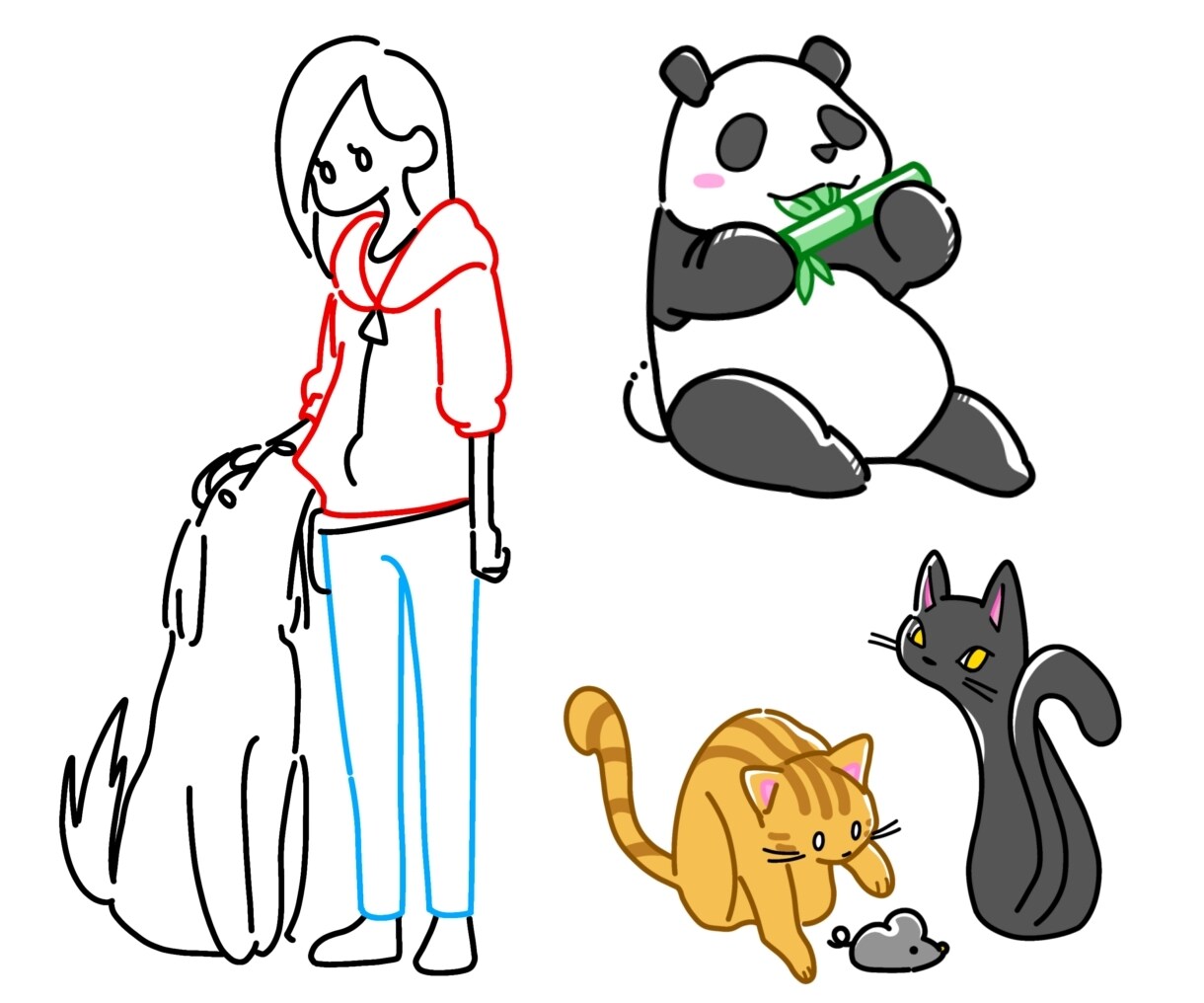 追加料金なし！ポップなカットイラストお描きします チラシ、HP、年賀状、その他印刷物のちょっとした隙間にも◎ イメージ3