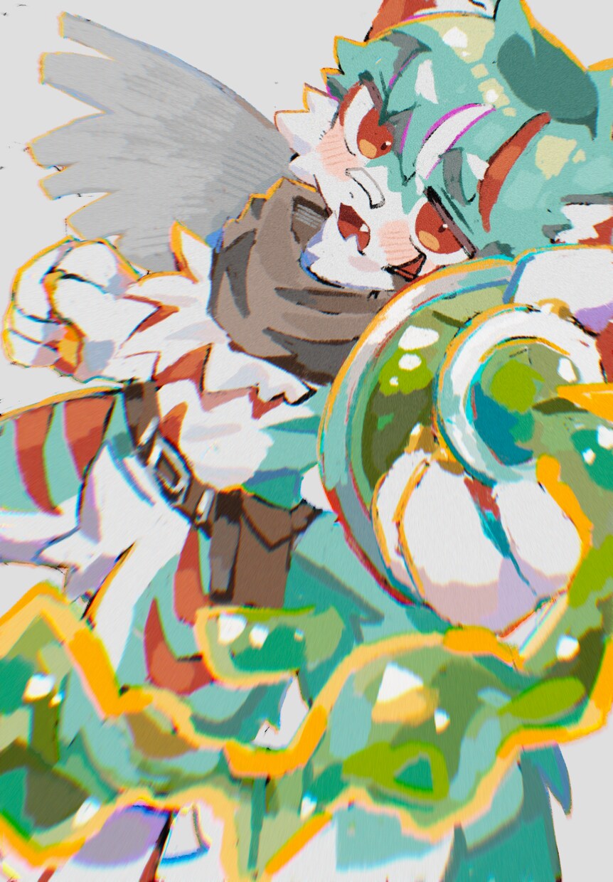 透明感のある個性的なイラスト描きます 迫力のある構図で1枚絵を描きます！ケモノが特に得意です！ イメージ8