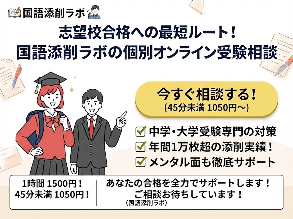 中学受験・大学受験の相談を受け付けます 年間１万枚以上の答案を見る国語添削ラボによる受験相談です イメージ1