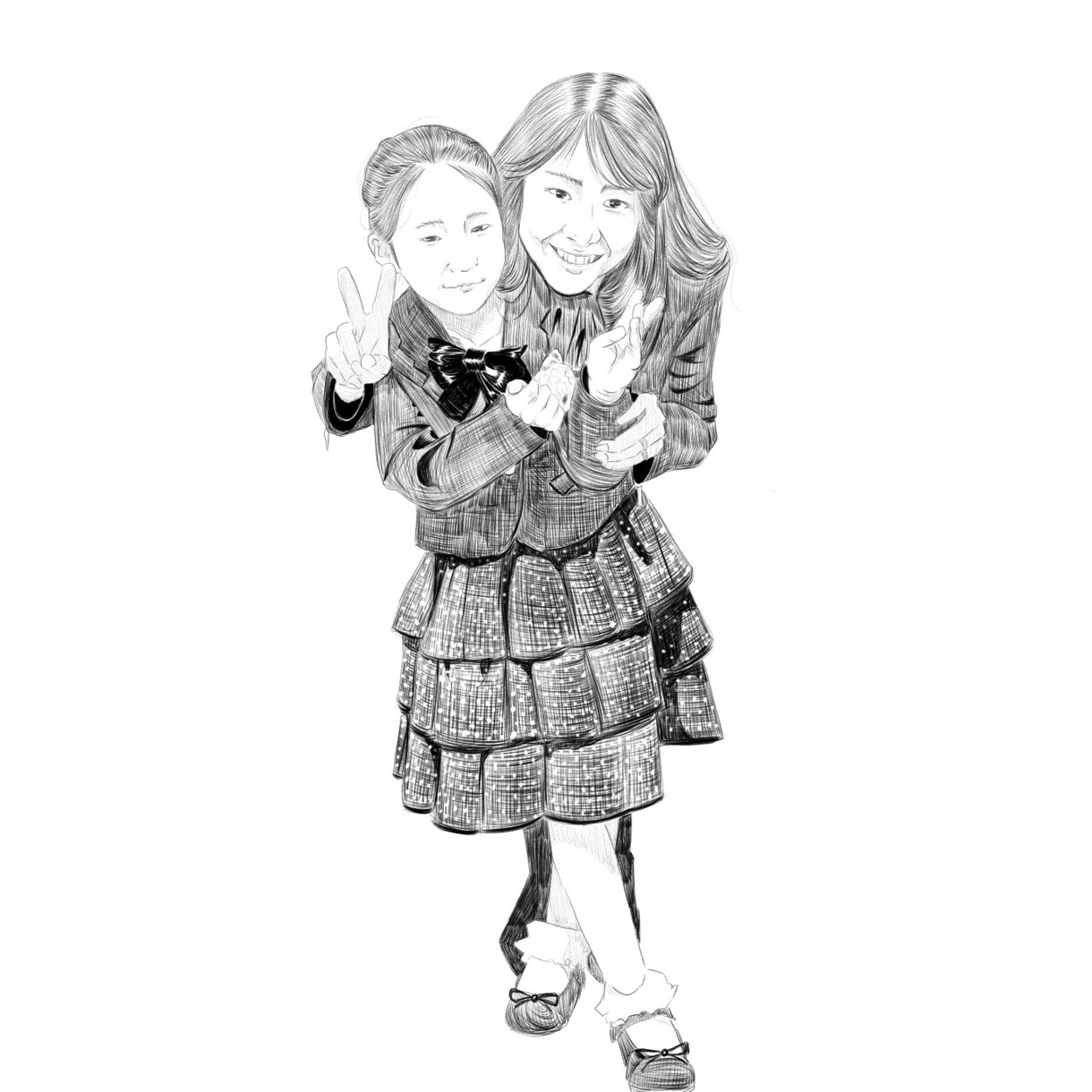 リアルな似顔絵作成しまます なるべく本人に近づけます。白黒になります。 イメージ4