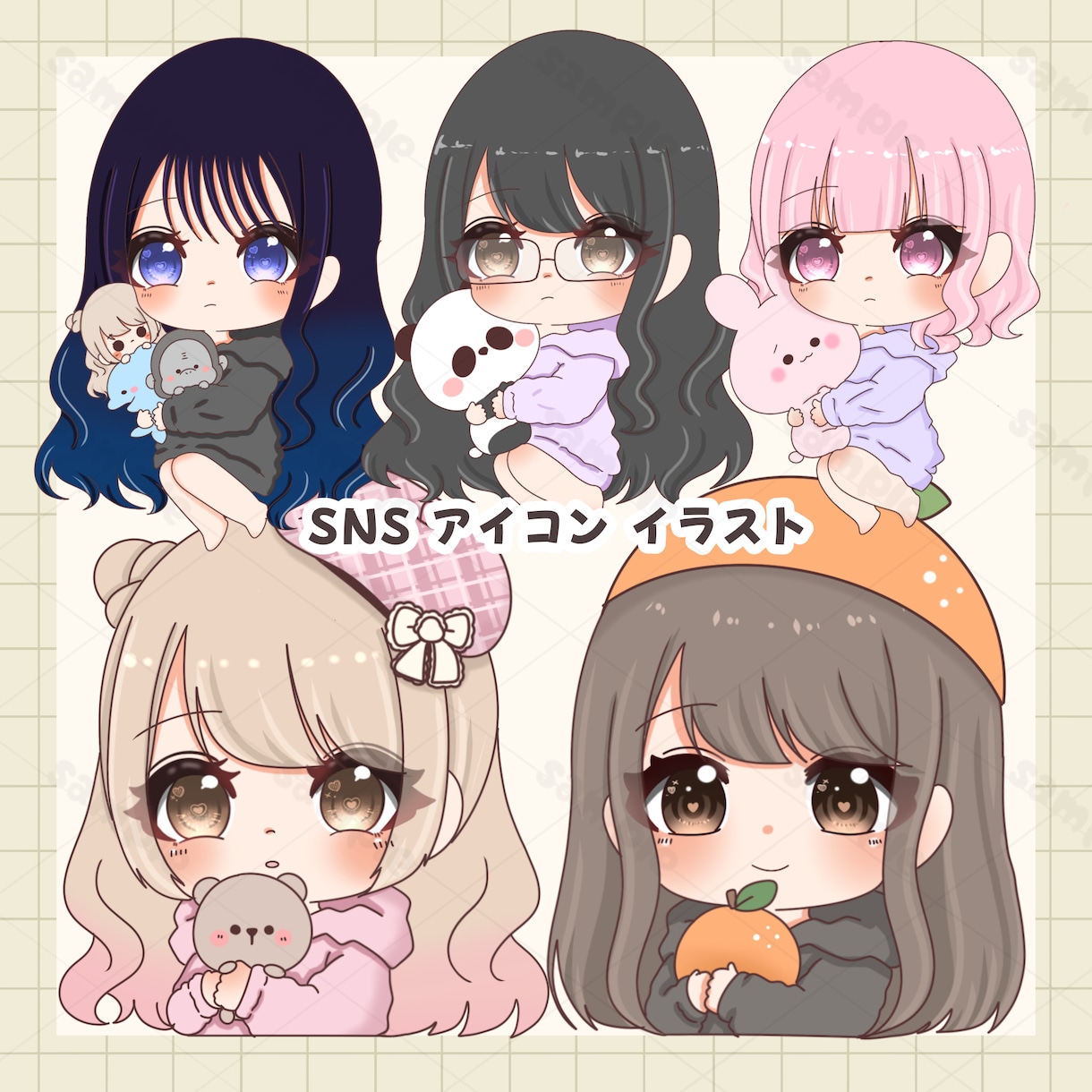 ゆるっと可愛いミニキャラ作成します イメージに合わせて 様々なテイストで対応します！♡ イメージ2