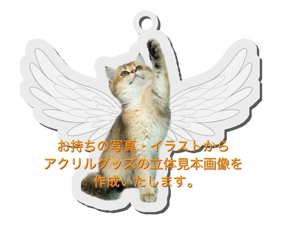 アクリルグッズ見本画像を作成します 写真などからアクキー・アクスタの立体見本画像を作成します。 イメージ3
