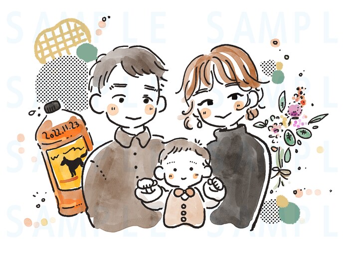 ゆるかわいいタッチの似顔絵イラストを作成します イメージをイラストに詰め込めます！ イメージ2