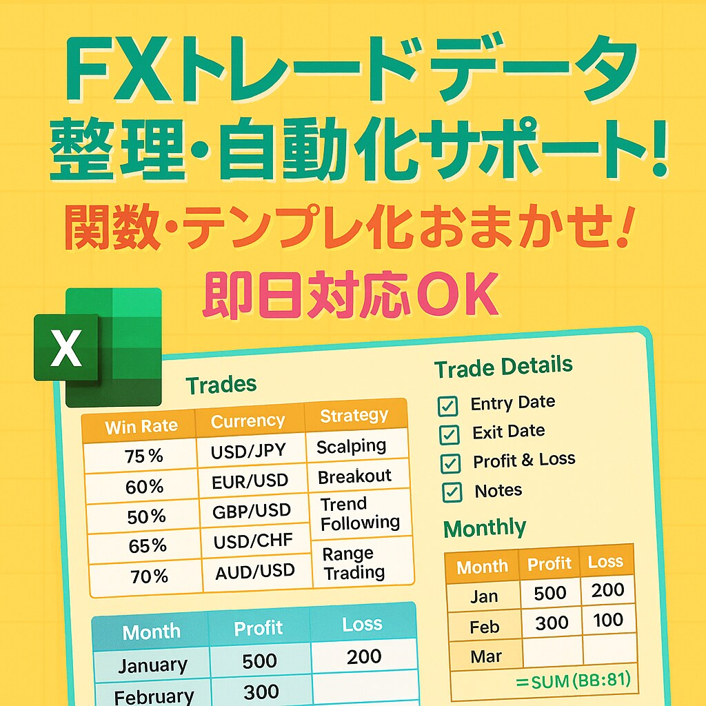 即日対応可！Excel表やリストを整えます ｜計算・見た目・効率化おまかせ！