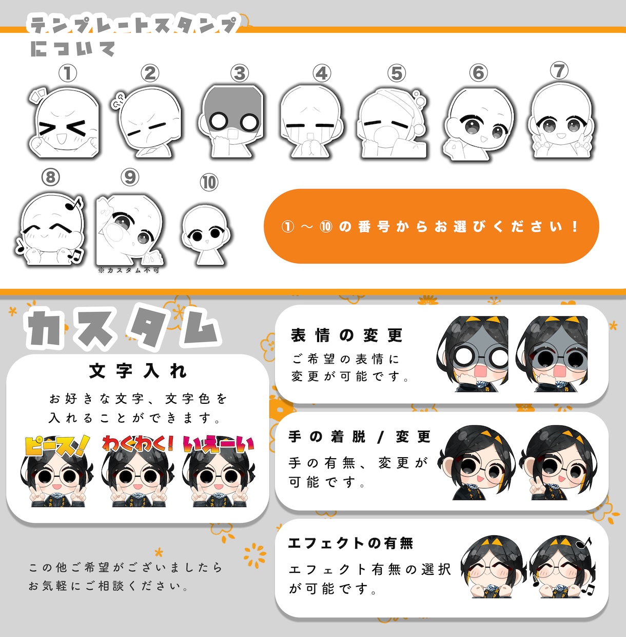 キャンペーン中 ✧ スタンプ等を制作いたします テンプレートでお気軽お手軽！商用利可！お得なプランも！ イメージ5