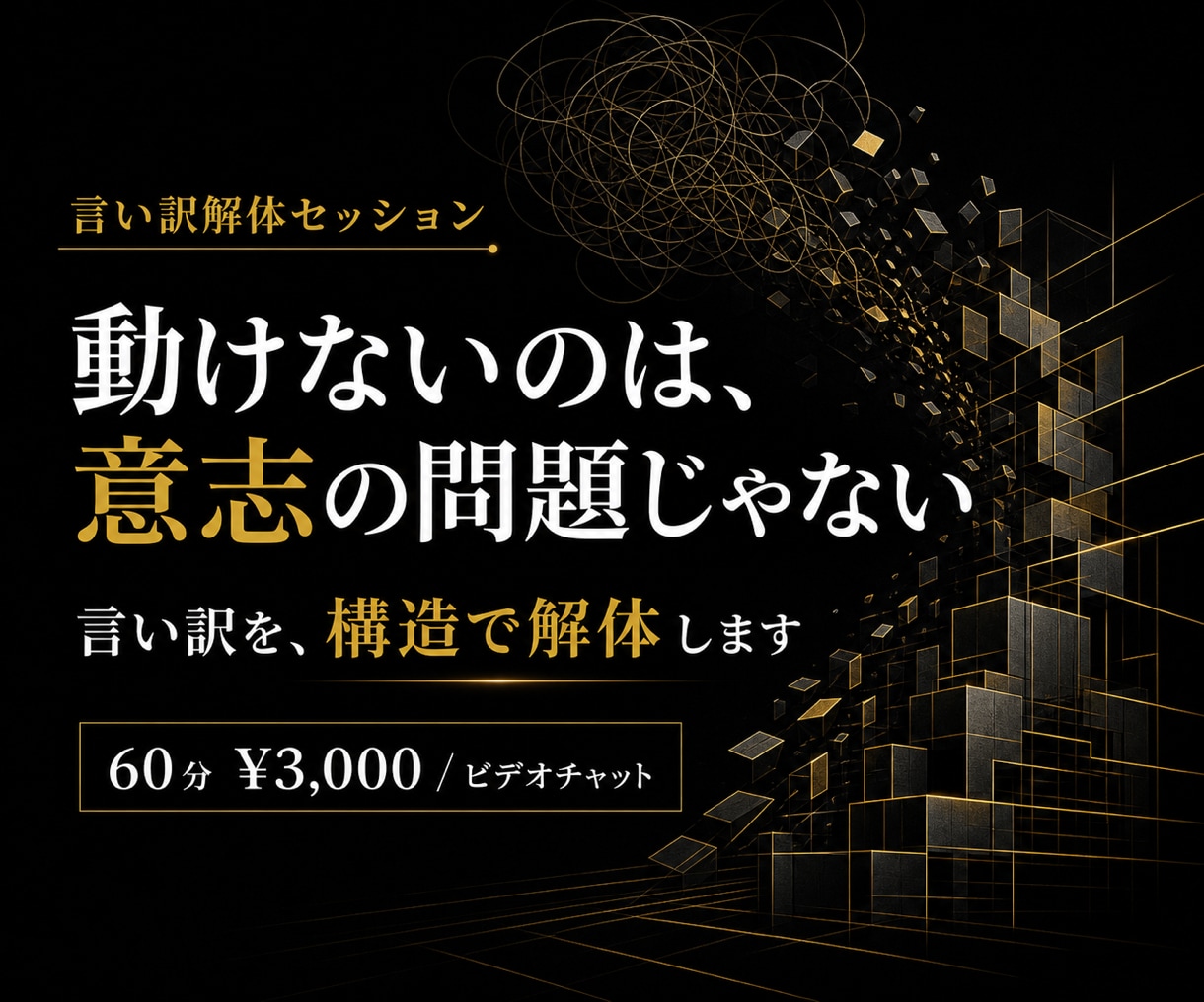 合わない人お断り。言い訳を解体します 合う人には刺さるコーチング。合わない人は来ないでください イメージ1