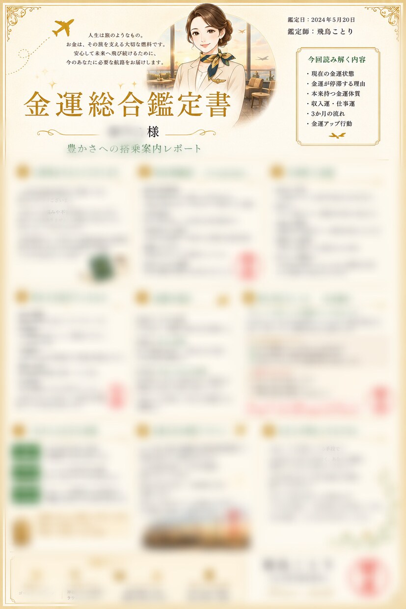 金運鑑定　元CAが金運アップの航路をお伝えします 宝くじの当選報告多数　金運アップ　ボーナスや賃上げも イメージ4