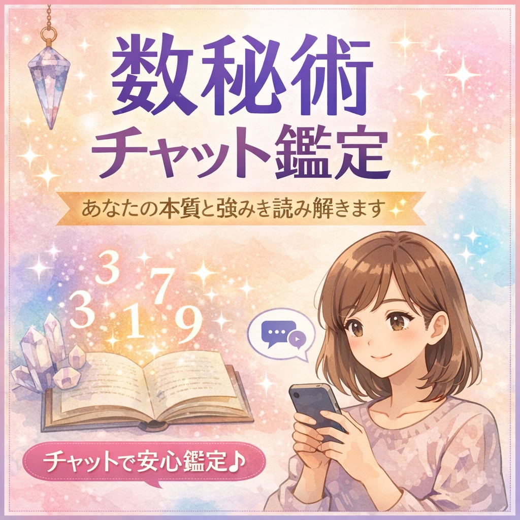 数秘術で本質と強みをチャット鑑定します 生年月日、お名前から本質・才能・人生テーマを読み解きます。 イメージ1