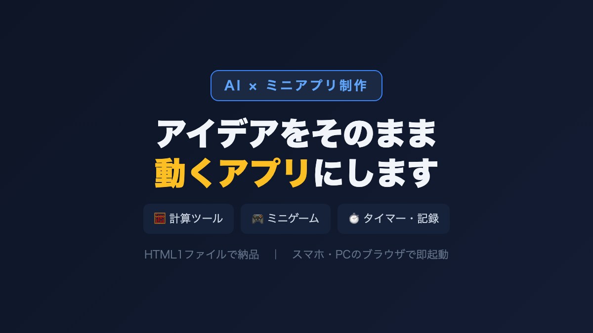 アイデアをAIが1画面のミニアプリにします 小さな「ほしい」をミニアプリに。3日納品 イメージ1