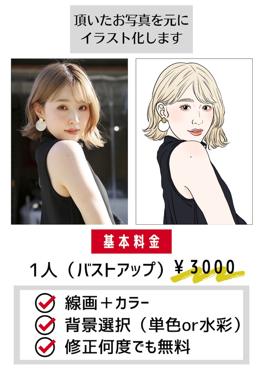 使いやすい！リアル可愛い似顔絵描きます 鑑賞用、ビジネス共にご利用いただいています！ イメージ2